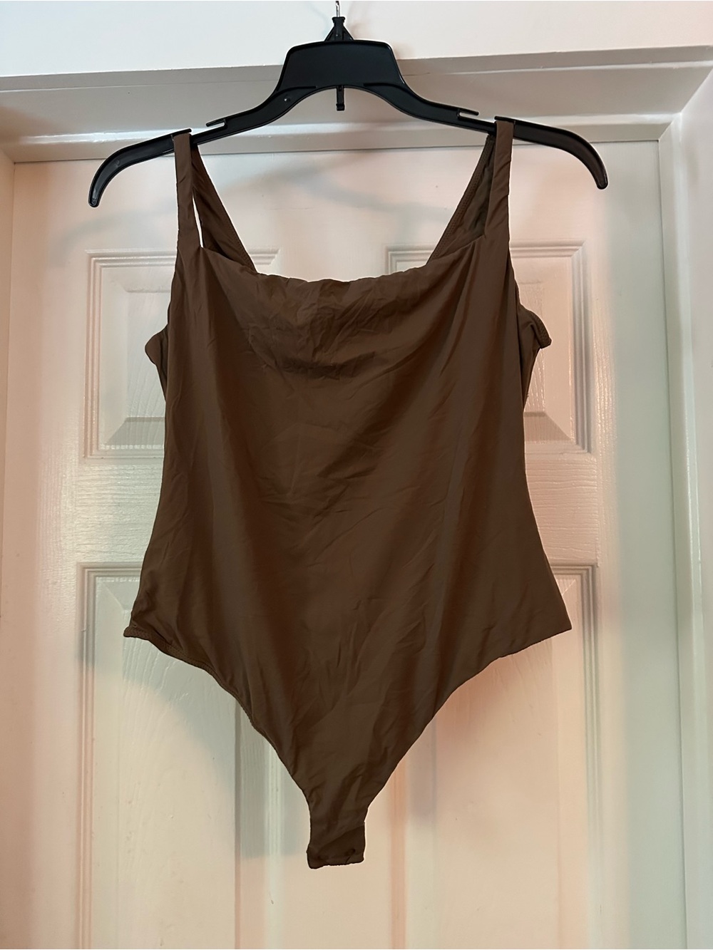 SKIMS Brown Scoop Neck One-Piece Bodysuit
